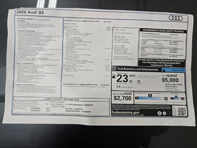 New 2026 Audi S5 Premium Plus AWD/4WD image 37