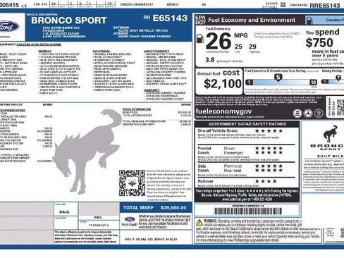 Certified 2024 Ford Bronco Sport Outer Banks w/ Tech Package image 2