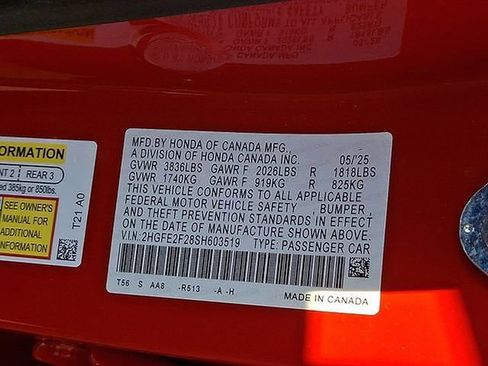 Certified 2025 Honda Civic LX image 30