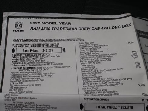 Used 2022 RAM 3500 Tradesman AWD/4WD image 57