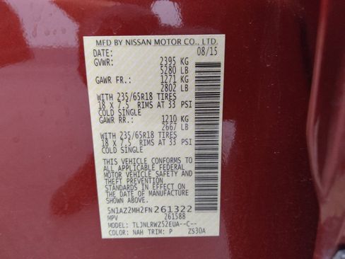 Used 2015 Nissan Murano SL w/ SL Technology Package AWD/4WD image 33