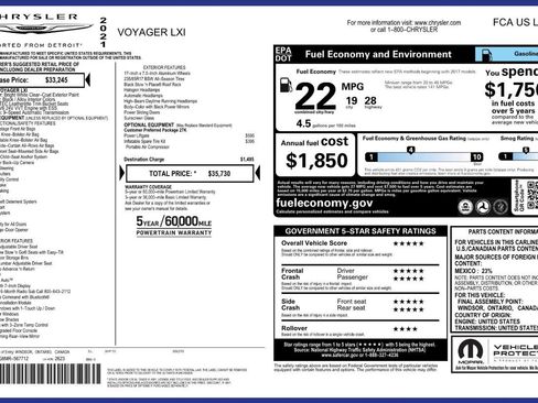 Used 2021 Chrysler Voyager Lxi image 4