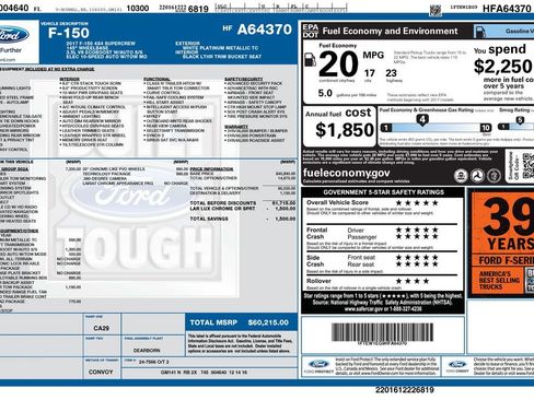 Used 2017 Ford F150 Lariat w/ Equipment Group 502A Luxury AWD/4WD image 8