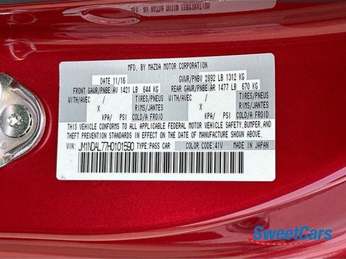 Used 2017 MAZDA MX-5 Miata RF Club RWD image 55