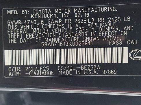 Used 2019 Lexus ES 350 F Sport w/ Accessory Package 2 FWD image 33