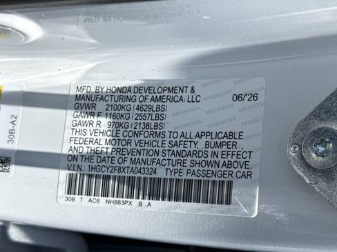 New 2026 Honda Accord Touring image 40