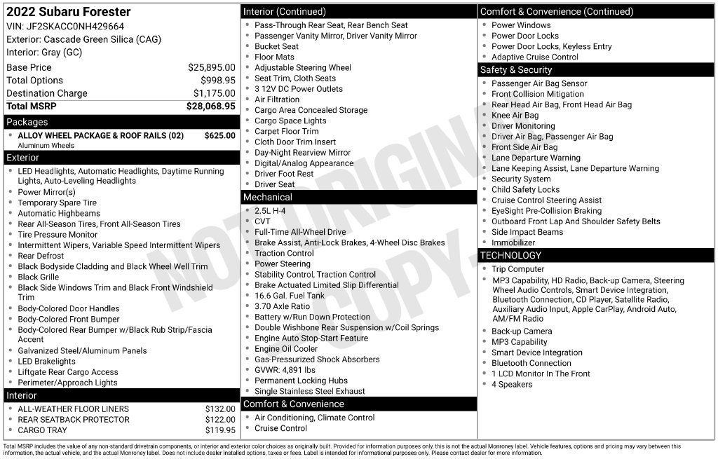 Certified 2022 Subaru Forester AWD/4WD image 42