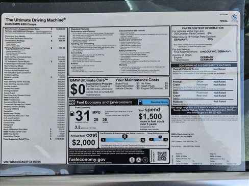 Used 2026 BMW 430i Coupe w/ Parking Assistance Package RWD image 17
