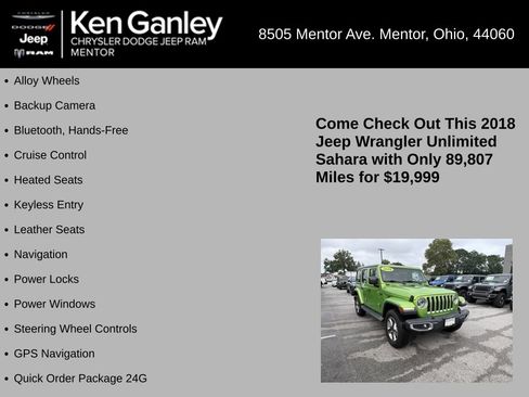 Used 2018 Jeep Wrangler Unlimited Sahara AWD/4WD image 5