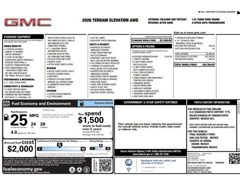 Used 2026 GMC Terrain Elevation w/ Elevation Premium Package AWD/4WD image 2
