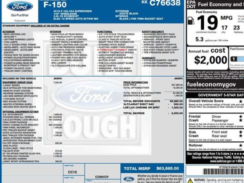 Used 2019 Ford F150 Lariat w/ Equipment Group 502A Luxury image 47