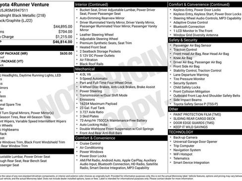 Certified 2021 Toyota 4Runner Venture w/ Moonroof Package AWD/4WD image 35