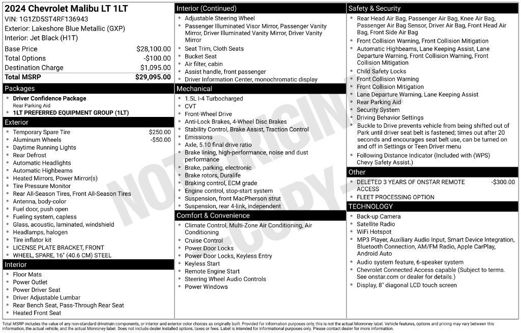 Used 2024 Chevrolet Malibu LT FWD image 19