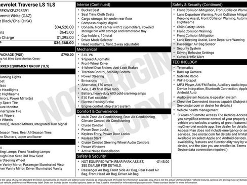 Used 2023 Chevrolet Traverse LS w/ Safety Package FWD image 32