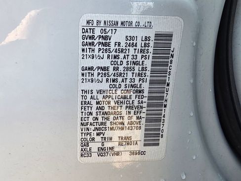 Used 2017 INFINITI QX70 2WD w/ Limited Package image 33