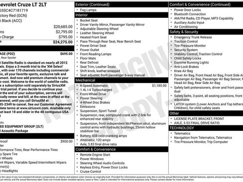 Used 2012 Chevrolet Cruze LT w/ RS Package FWD image 2