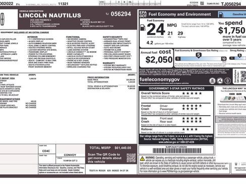 New 2026 Lincoln Nautilus Premier w/ Equipment Group 102A AWD/4WD image 14