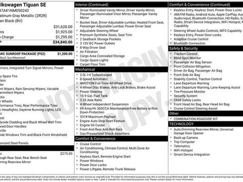 Used 2022 Volkswagen Tiguan SE w/ Panoramic Sunroof Package image 9