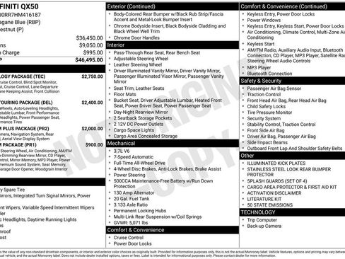 Used 2017 INFINITI QX50 AWD w/ Technology Package image 2