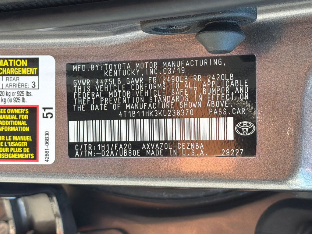 Used 2019 Toyota Camry LE w/ Convenience Package FWD image 34