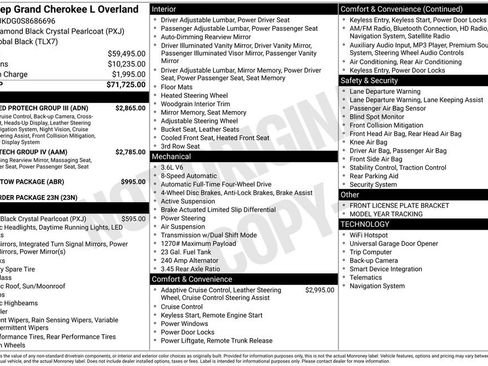New 2025 Jeep Grand Cherokee L Overland w/ Advanced Protech Group III AWD/4WD image 2