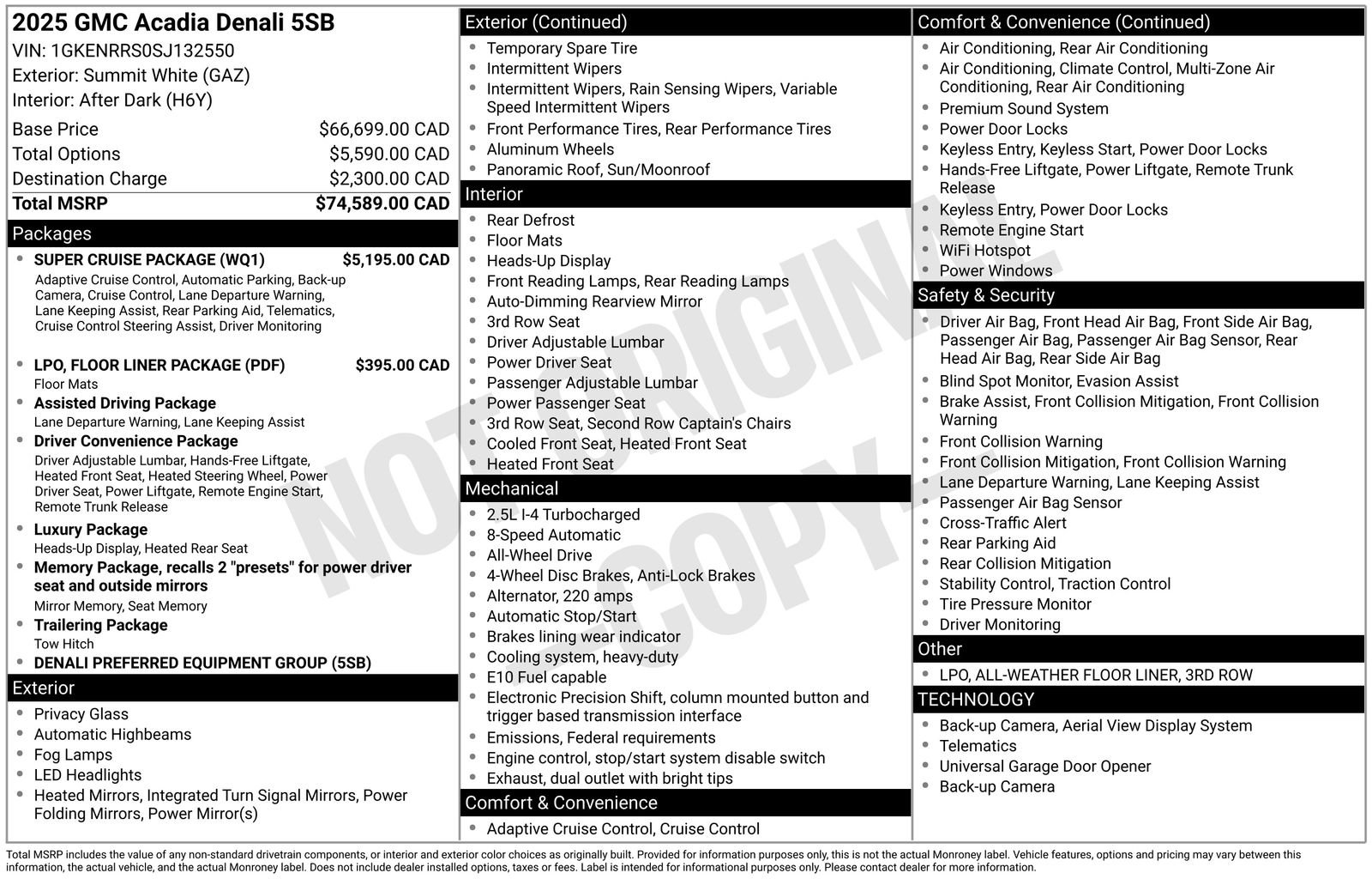 Used 2025 GMC Acadia Denali w/ Super Cruise Package AWD/4WD image 39