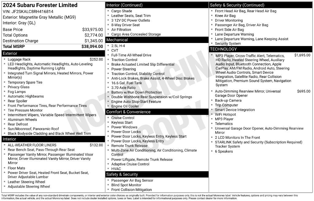Certified 2024 Subaru Forester Limited AWD/4WD image 6