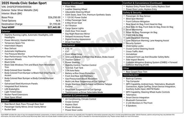 Used 2025 Honda Civic Sport image 34