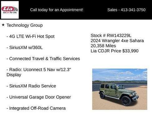 Used 2024 Jeep Wrangler Unlimited Sahara w/ Technology Group AWD/4WD image 16