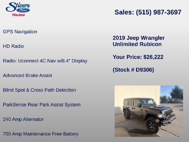 Used 2019 Jeep Wrangler Unlimited Rubicon AWD/4WD image 32
