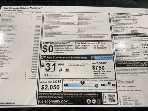 Certified 2025 BMW 330i Sedan w/ Premium Package RWD image 31
