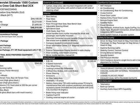 Certified 2021 Chevrolet Silverado 1500 Custom Trail Boss AWD/4WD image 11