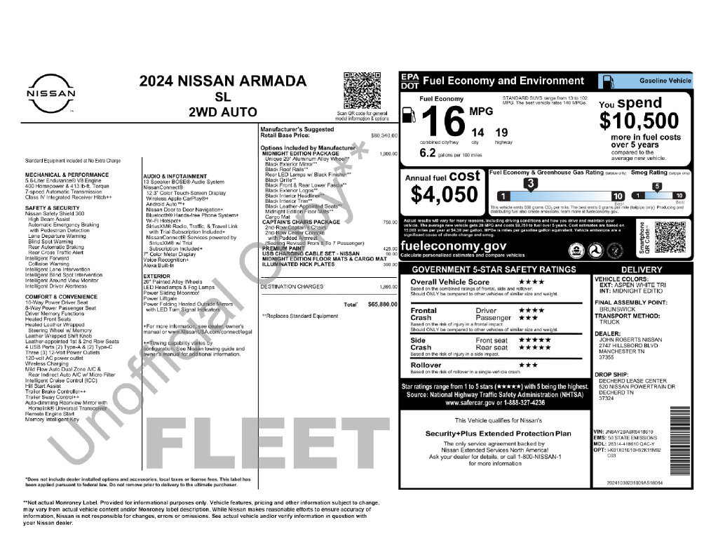 Certified 2024 Nissan Armada SL w/ Midnight Edition Package RWD image 39