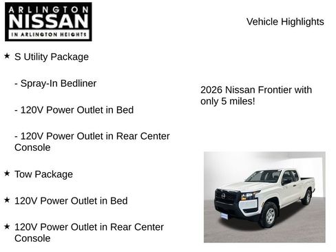 New 2026 Nissan Frontier S w/ S Utility Package image 8