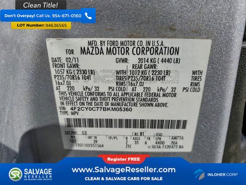 Used 2011 MAZDA Tribute i Sport image 17