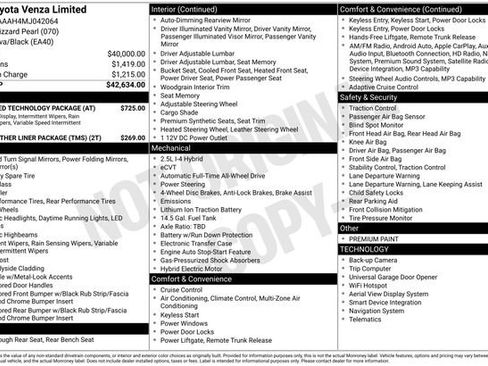 Certified 2021 Toyota Venza Limited w/ Advanced Technology Package AWD/4WD image 32