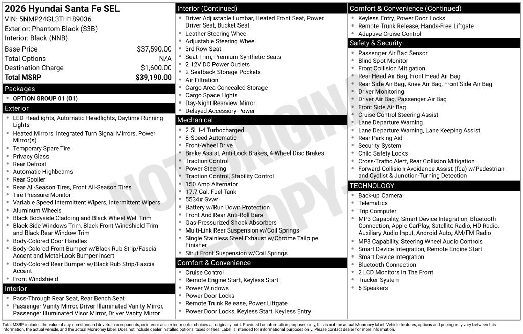 Used 2026 Hyundai Santa Fe SEL FWD image 43