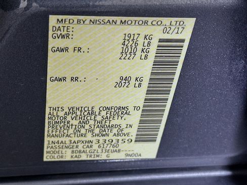 Used 2017 Nissan Altima 2.5 S w/ Power Driver Seat Package FWD image 12