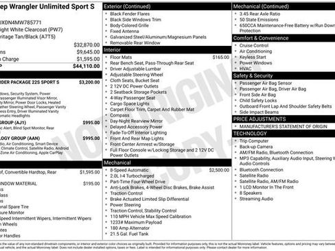 Used 2021 Jeep Wrangler Unlimited Sport AWD/4WD image 7