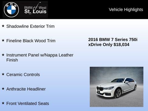 Used 2016 BMW 750i xDrive AWD/4WD image 16