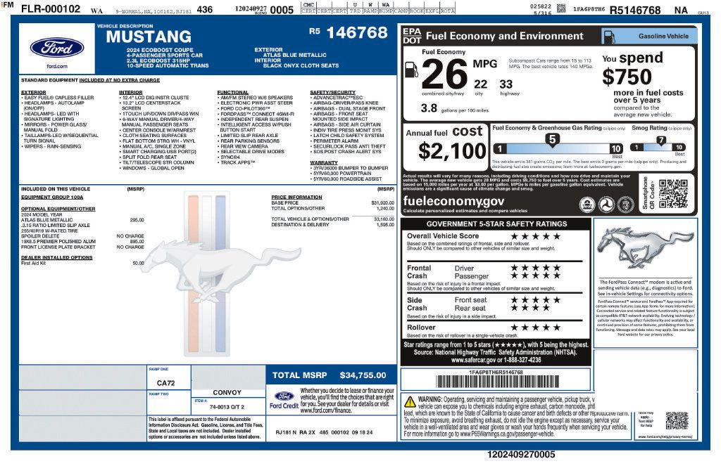 Used 2024 Ford Mustang Coupe RWD image 31