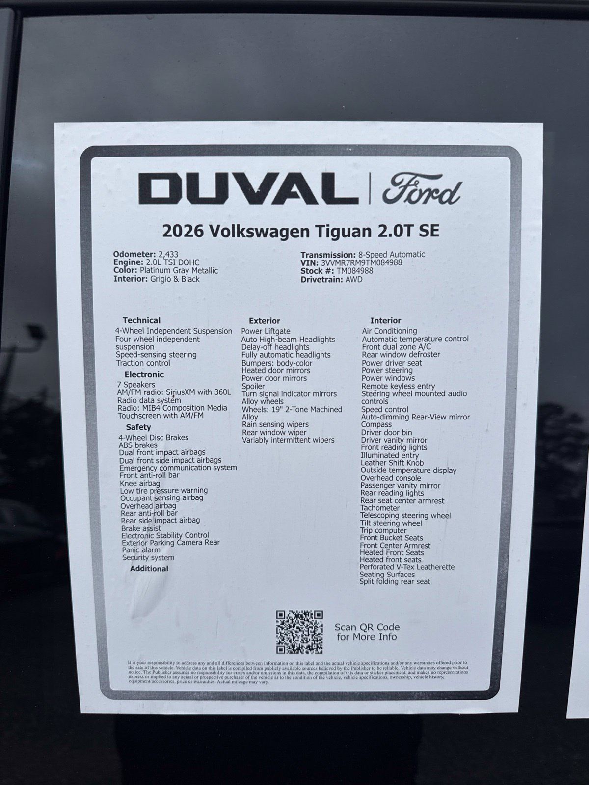 Used 2026 Volkswagen Tiguan SE AWD/4WD image 13