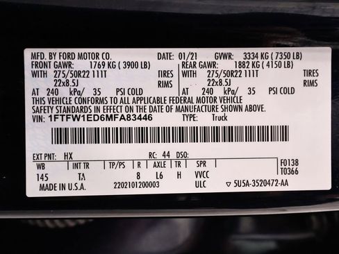 Certified 2021 Ford F150 Limited AWD/4WD image 36