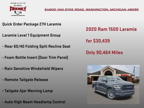 Used 2020 RAM 1500 Laramie w/ Sport Appearance Package AWD/4WD image 5