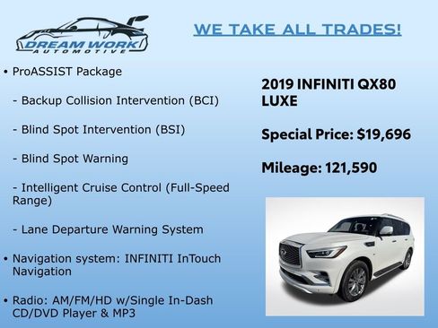 Used 2019 INFINITI QX80 Luxe w/ Proassist Package image 2
