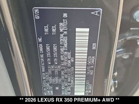 New 2026 Lexus RX 350 Premium Plus AWD/4WD image 18