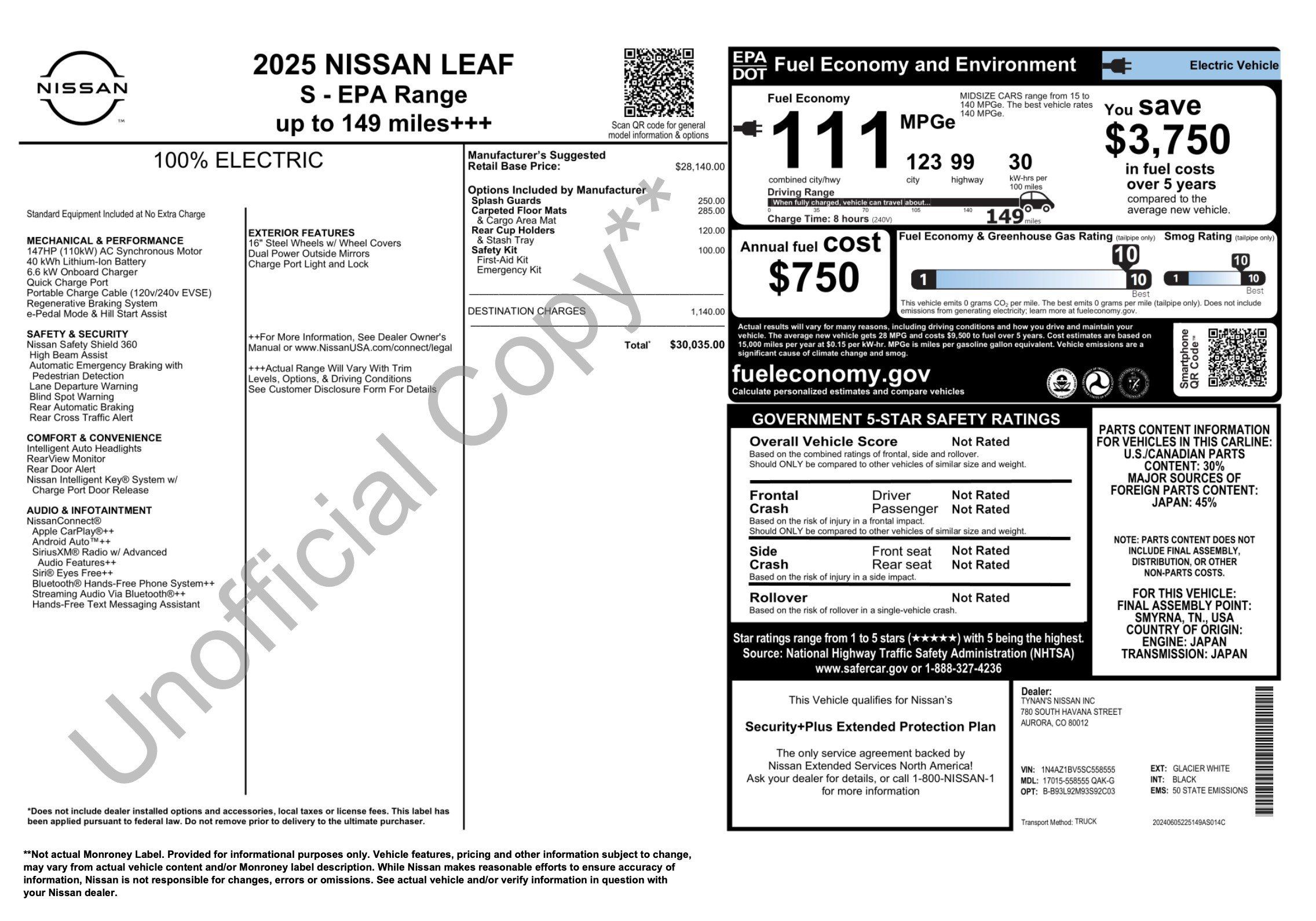 Used 2025 Nissan Leaf S FWD image 3