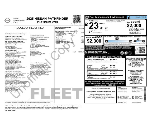 Used 2025 Nissan Pathfinder Platinum w/ Cargo Package FWD image 28