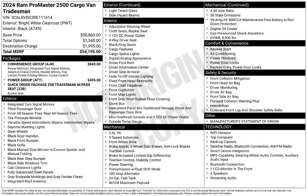 Used 2024 RAM ProMaster 2500 w/ Convenience Group FWD image 12