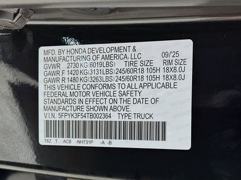 New 2026 Honda Ridgeline RTL image 30